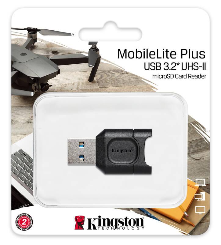 Čtečka paměťových karet Kingston MicroSD MobileLite Plus UHS-II černá, Čtečka, paměťových, karet, Kingston, MicroSD, MobileLite, Plus, UHS-II, černá
