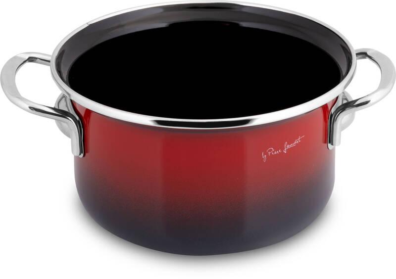 Hrnec s poklicí Lamart EMAIL LT1180 černý červený