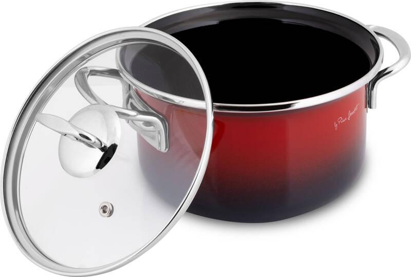 Hrnec s poklicí Lamart EMAIL LT1180 černý červený
