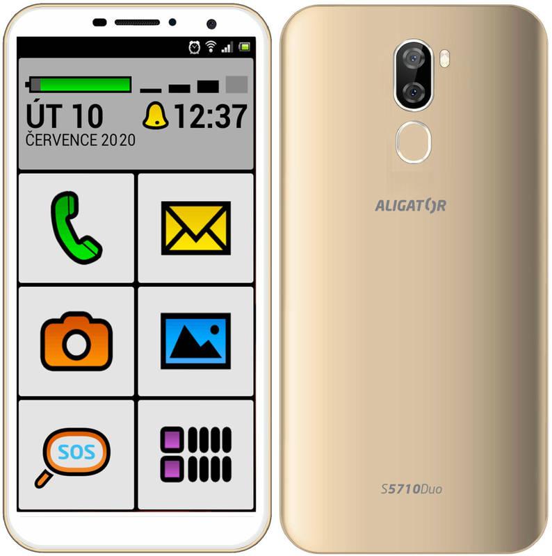 Mobilní telefon Aligator S5710 Senior zlatý