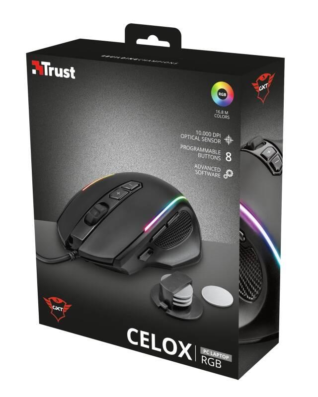 Myš Trust GXT 165 Celox RGB černá, Myš, Trust, GXT, 165, Celox, RGB, černá