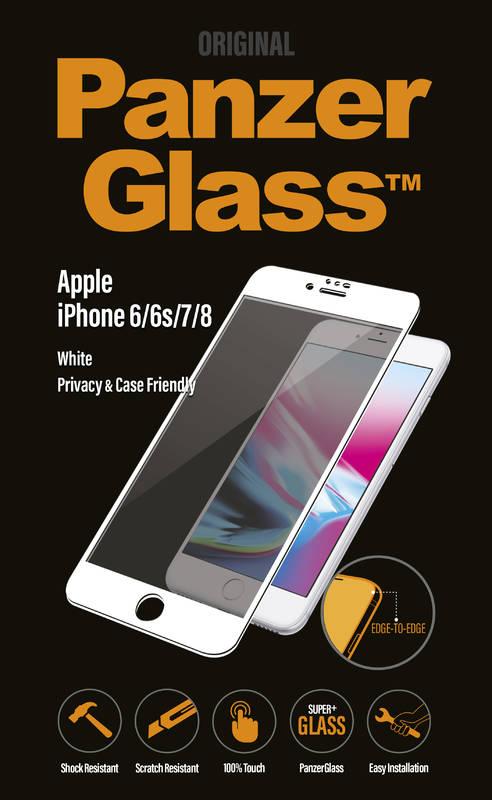 Ochranné sklo PanzerGlass Edge-to-Edge Privacy pro Apple iPhone 6 6s 7 8 bílé