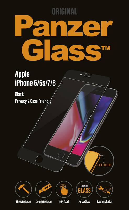 Ochranné sklo PanzerGlass Edge-to-Edge Privacy pro Apple iPhone 6 6s 7 8 černé