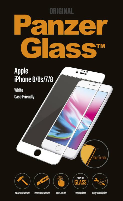 Ochranné sklo PanzerGlass Edge-to-Edge pro Apple iPhone 6 6s 7 8 bílé
