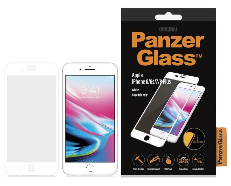 Ochranné sklo PanzerGlass Edge-to-Edge pro Apple iPhone 6 6s 7 8 Plus bílé