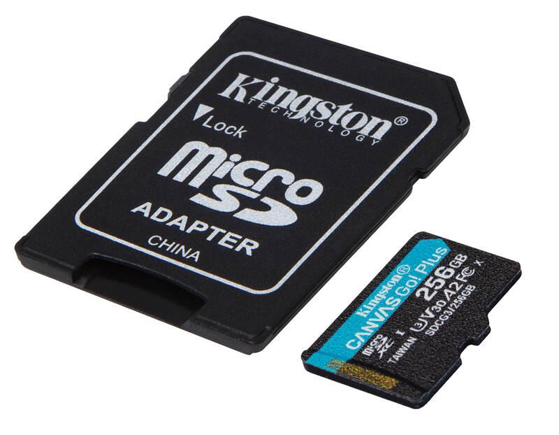 Paměťová karta Kingston Canvas Go! Plus MicroSDXC 256GB UHS-I U3 adaptér