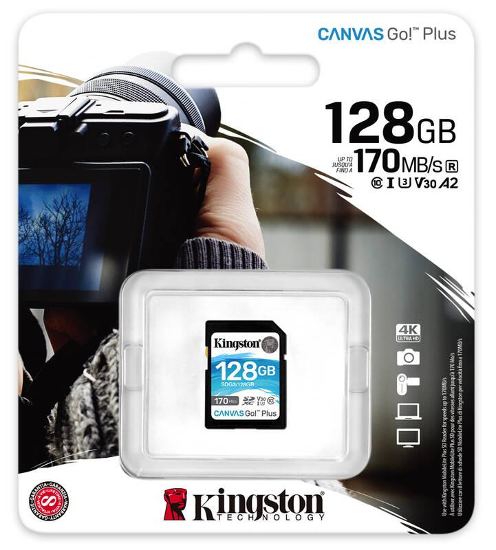 Paměťová karta Kingston Canvas Go! Plus SDXC 128GB UHS-I U3, Paměťová, karta, Kingston, Canvas, Go!, Plus, SDXC, 128GB, UHS-I, U3