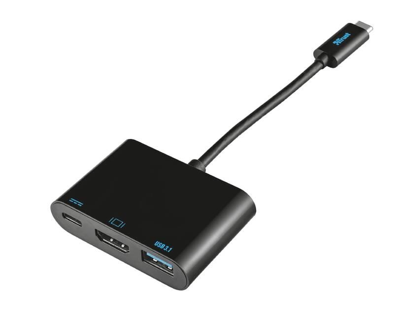 Redukce Trust USB-C HDMI, USB 3.1, USB-C PD černá