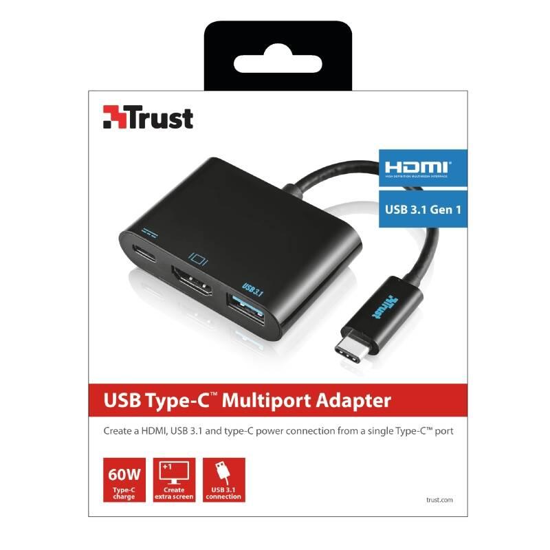 Redukce Trust USB-C HDMI, USB 3.1, USB-C PD černá