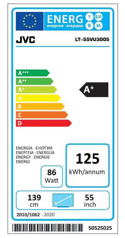 Televize JVC LT-55VU3005 černá, Televize, JVC, LT-55VU3005, černá