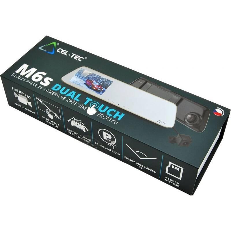 Autokamera CEL-TEC M6s Dual Touch černá stříbrná