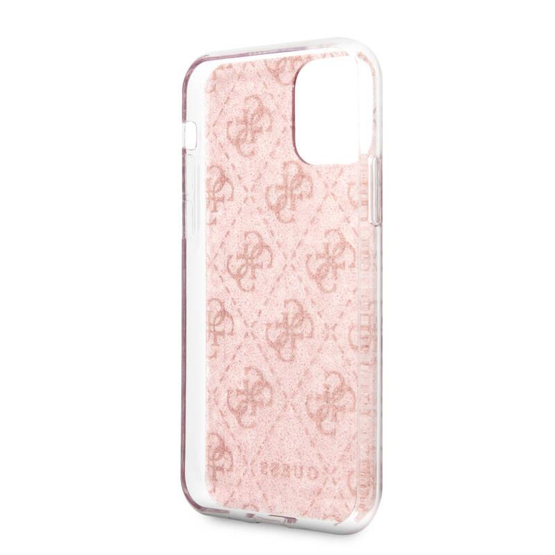 Kryt na mobil Guess 4G Glitter pro iPhone 11 růžový