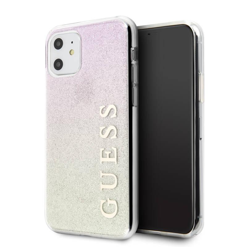 Kryt na mobil Guess Glitter Gradient pro iPhone 11 růžový