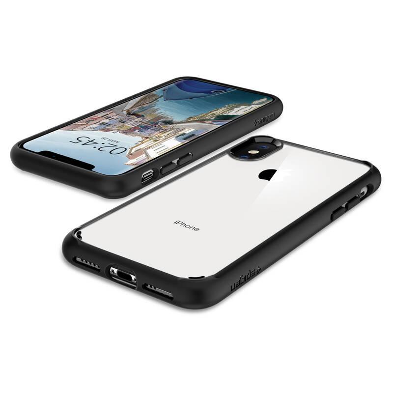 Kryt na mobil Spigen Ultra Hybrid pro Apple iPhone Xs X černý průhledný, Kryt, na, mobil, Spigen, Ultra, Hybrid, pro, Apple, iPhone, Xs, X, černý, průhledný