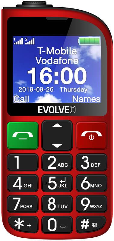 Mobilní telefon Evolveo EasyPhone FM červený, Mobilní, telefon, Evolveo, EasyPhone, FM, červený