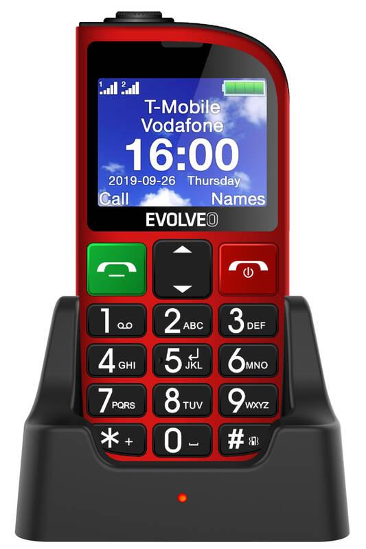 Mobilní telefon Evolveo EasyPhone FM červený