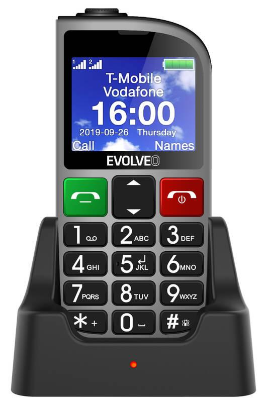 Mobilní telefon Evolveo EasyPhone FM stříbrný