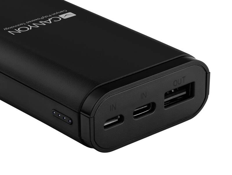 Powerbank Canyon 10000 mAh. USB-C černá, Powerbank, Canyon, 10000, mAh., USB-C, černá