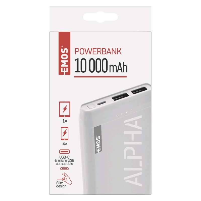 Powerbank EMOS Alpha 10S, 10000 mAh bílá, Powerbank, EMOS, Alpha, 10S, 10000, mAh, bílá