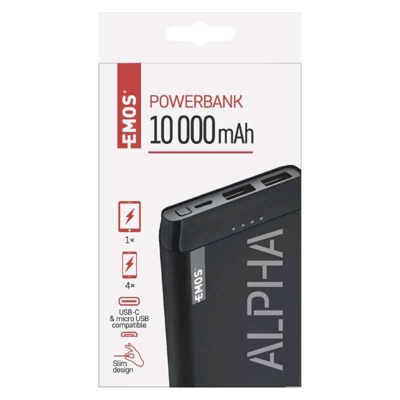 Powerbank EMOS Alpha 10S, 10000 mAh černá, Powerbank, EMOS, Alpha, 10S, 10000, mAh, černá