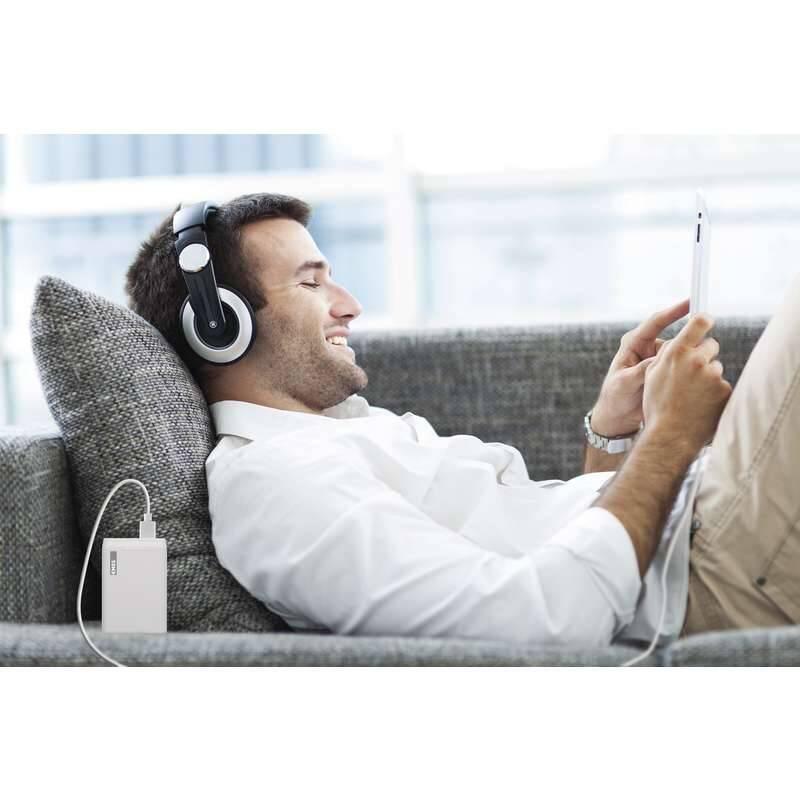 Powerbank EMOS Alpha 5, 5000 mAh, USB-C kabel bílá