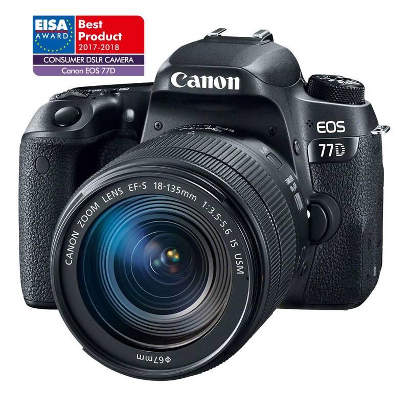 Set výrobků Canon EOS 77D 18-135 IS USM VUK EF 50 mm f 1.8 STM