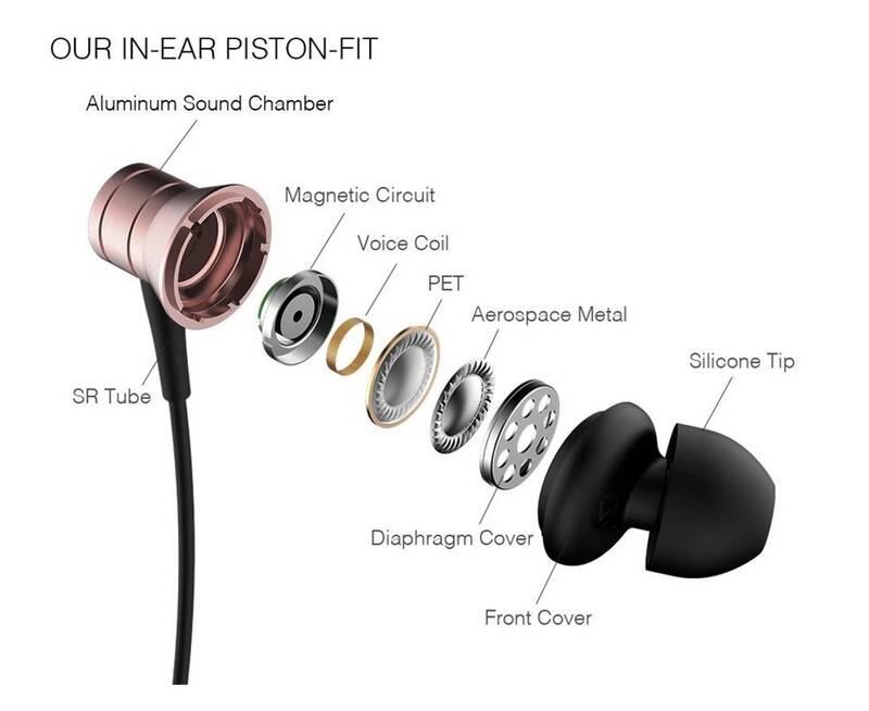 Sluchátka 1More Piston Fit růžová