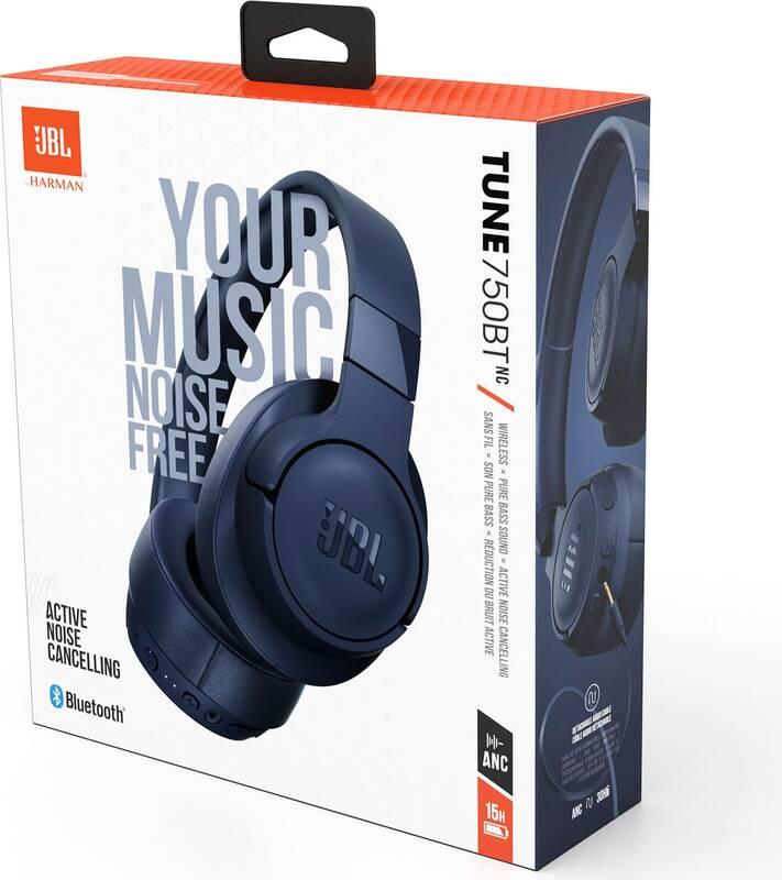 Sluchátka JBL Tune 750BTNC modrá