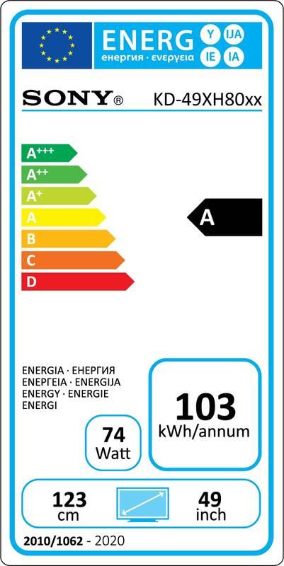Televize Sony KD-49XH8077 stříbrná