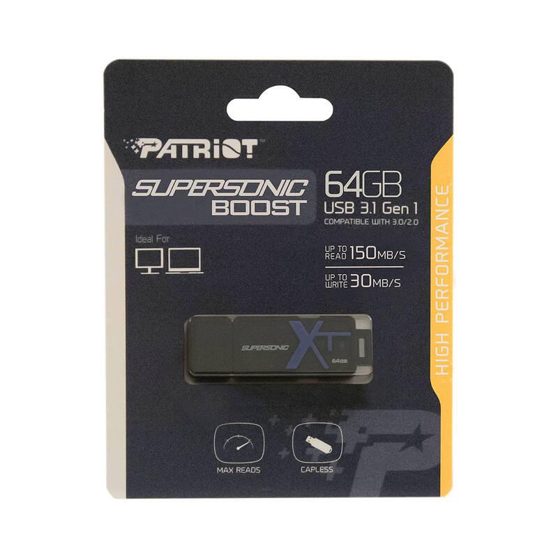 USB Flash Patriot Supersonic Boost 64GB černý, USB, Flash, Patriot, Supersonic, Boost, 64GB, černý