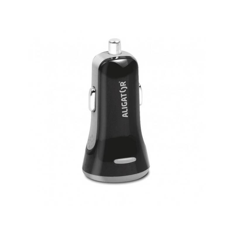 Adaptér do auta Aligator 2xUSB, smart IC, 3,4A černý