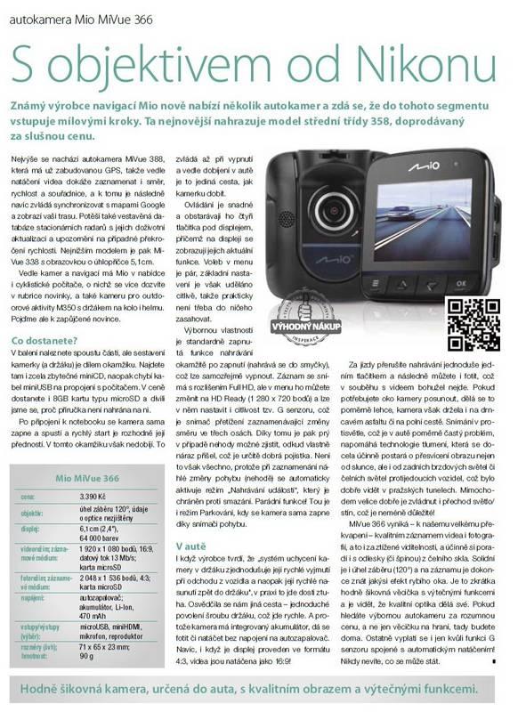 Autokamera Mio MiVue 366 černá