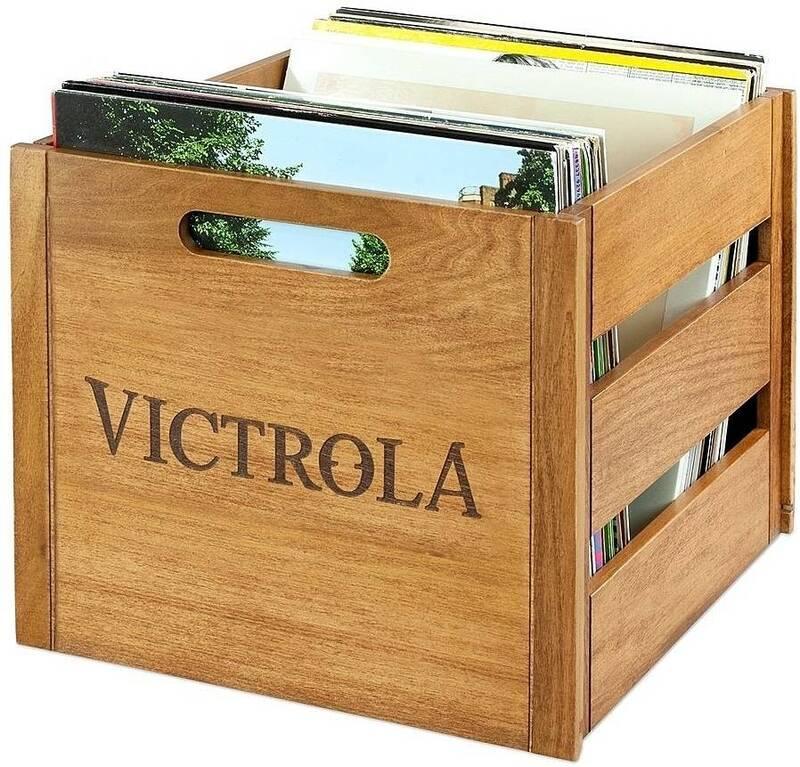 Bedýnka Victrola na vinylové desky dřevo
