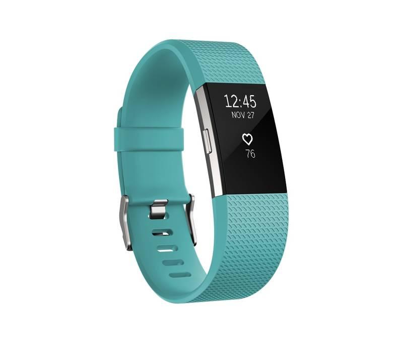 Fitness náramek Fitbit Charge 2 small - Teal Silver, Fitness, náramek, Fitbit, Charge, 2, small, Teal, Silver