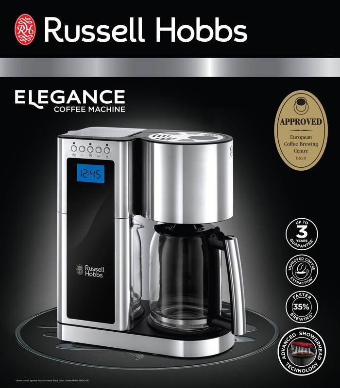 Kávovar RUSSELL HOBBS Elegance 23370-56 stříbrný
