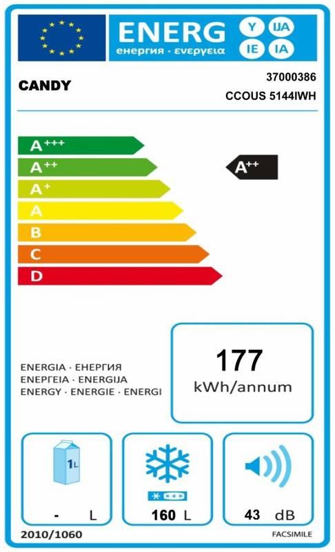 Mraznička Candy CCOUS 5144 IWH bílá
