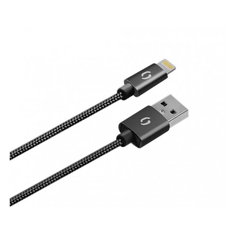Nabíječka do sítě Aligator 2xUSB, smart IC, 3,4A Lightning kabel černá