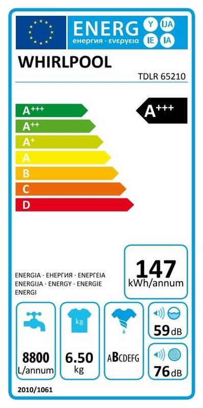 Pračka Whirlpool TDLR 65210 bílá