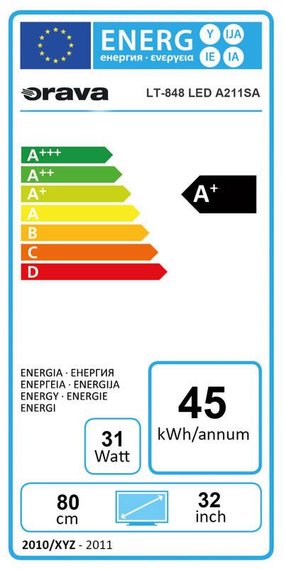 Televize Orava LT-848 černá