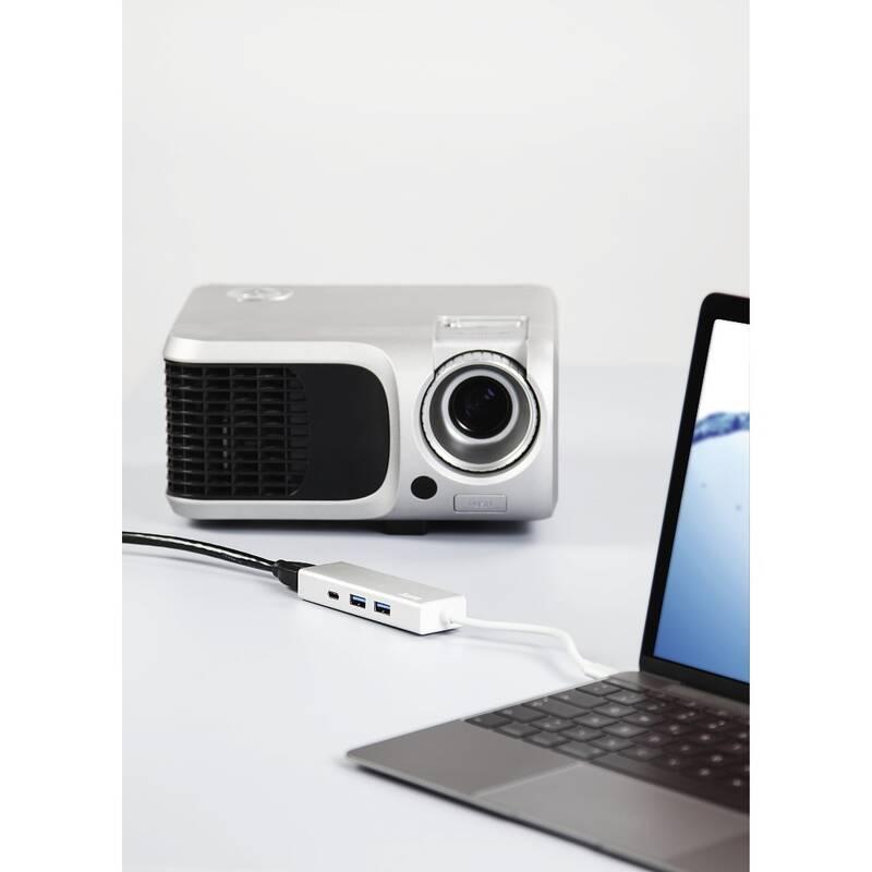 USB Hub Hama USB-C 2x USB, USB-C, HDMI stříbrný