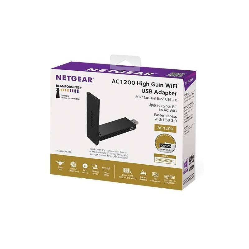 Wi-Fi adaptér NETGEAR A6210, USB 3.0 černý