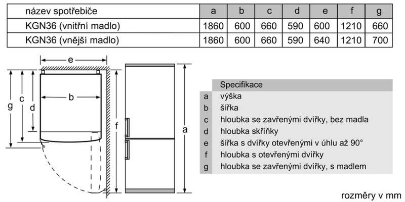 Chladnička s mrazničkou Bosch Serie 4 KGN36VWEC bílá
