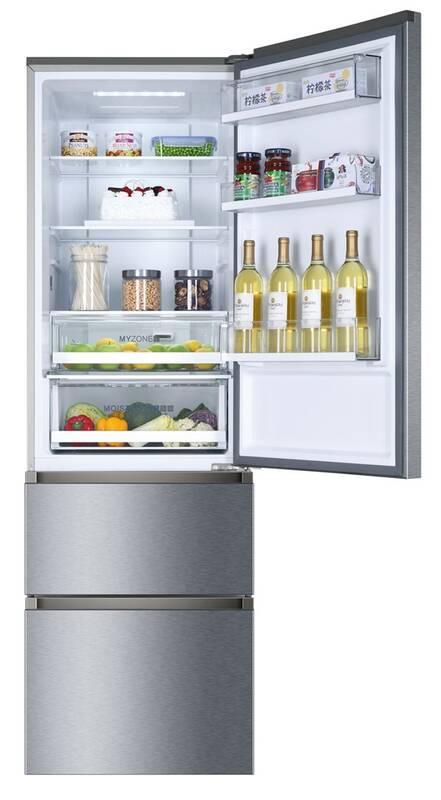 Chladnička s mrazničkou Haier A3FE835CGJE titanium