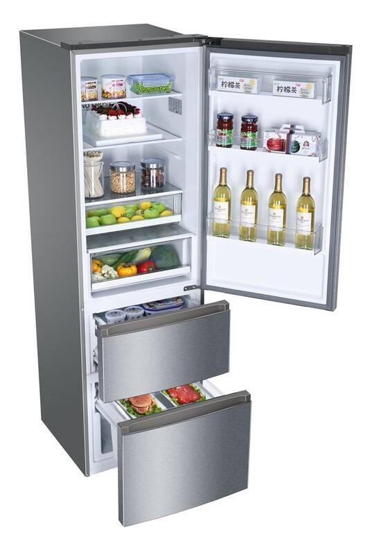 Chladnička s mrazničkou Haier A3FE835CGJE titanium