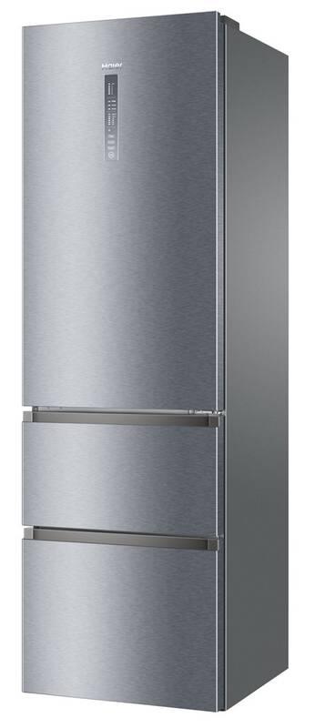 Chladnička s mrazničkou Haier A3FE835CGJE titanium