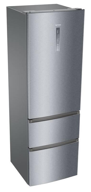 Chladnička s mrazničkou Haier A3FE835CGJE titanium