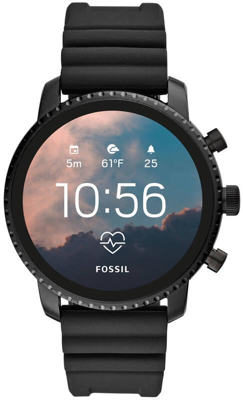 Chytré hodinky Fossil Explorist HR - Black Silicone