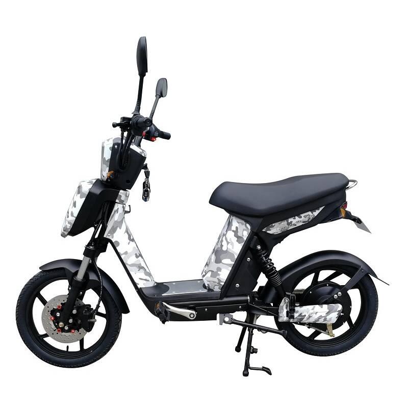 Elektrický motocykl RACCEWAY E-BABETA, maskáč černo-bílý