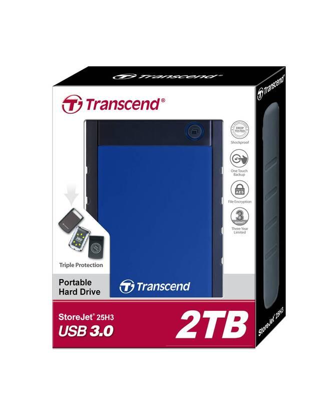 Externí pevný disk 2,5" Transcend StoreJet 25H3B 2TB černý modrý