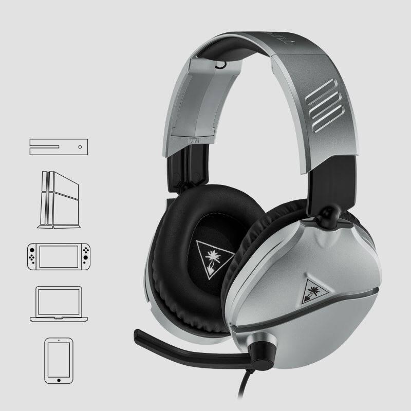 Headset Turtle Beach Recon 70 pro PC, PS4, Xbox One, Nintendo stříbrný